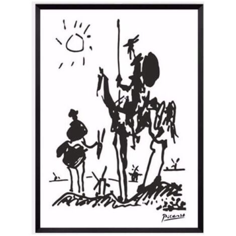 Picasso Don Quichotte Toile Tableau Peinture Murale RéTro Toile Tableau Peintures Noir Blanc Murale Art Minimaliste Affiche Salon Decoration à La Maison 40x60 Cm Sans Cadre (1/4)