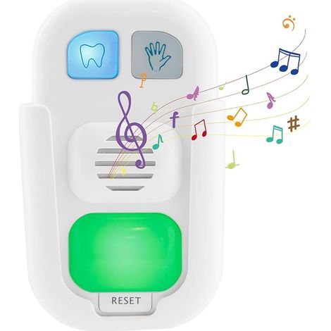 2 Minute LED Toothbrush Timer, 20 Second Hand Wash Timer, Music Timer for Kids 3 Volumes (White) (1/5)
