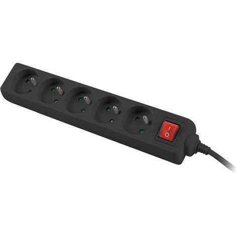 LANBERG PS1-05E-0150-BK SET MIT 5 ÜBERSPANNUNGSSCHUTZERN, MAXIMALER VERBRAUCH 2500 W IP20 KABEL 1,5 M