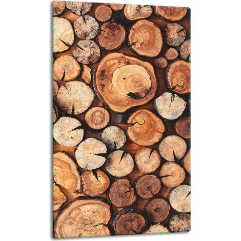 Tablero de mesa de madera con panel de vidrio de 30x52 cm. (1/5)