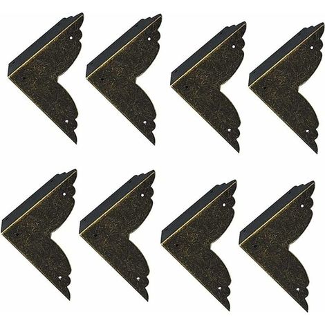 protectores de esquina decorativos de hierro vintage, protectores de esquina de metal para muebles, protectores de esquina de bronce para muebles, 707020 mm (1/5)