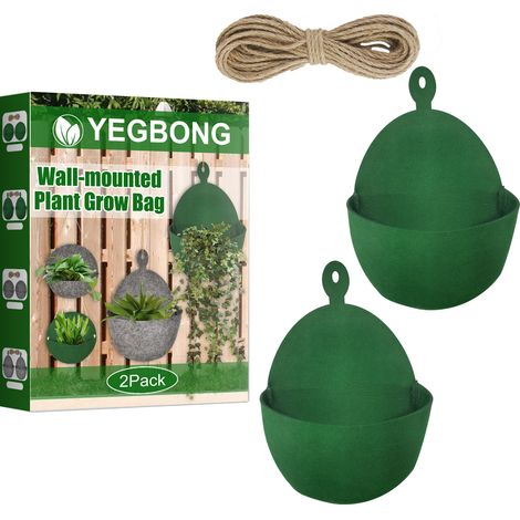Wall-mounted Felt Plant Grow Bag Home Gardening Three-Dimensional Vertical Greening Green 2 (1/5)