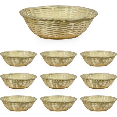 Ceste Cestini espositore intrecciati rotondi x10 fibra naturale cm 30 x30 x h 10