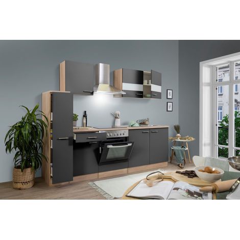 Cuisine Cuisine intégrée Chêne Gris Merle 240 cm Respekta