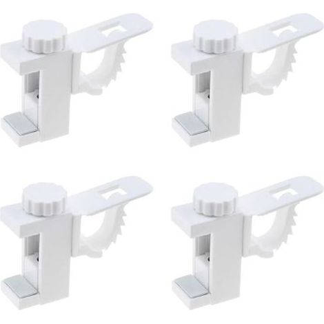 Lntyq 4 Pièces Support de Support de Pince Porte-Rideaux, Support De Support De Pince Porte-Rideaux, Barre Transversale Réglable Tringle à Rideaux Stockage De Serviette Crochet pour Organisateur (1/5)