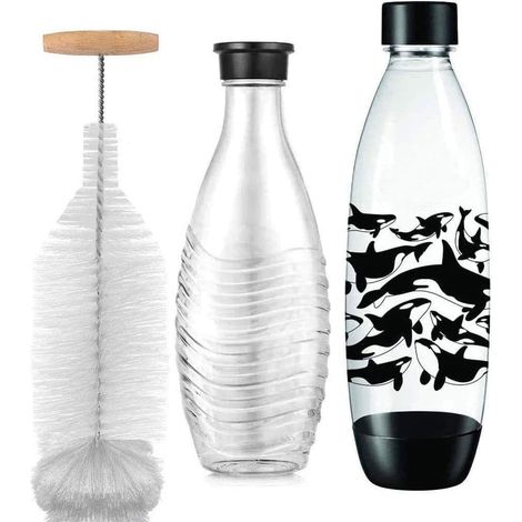 1 - Goupillon - Brosse De Nettoyage - Compatible Bouteille Verre Sodastream - Poils Nylon Sans Bpa - Acier Inoxydable 304 - Pour Carafe 0,6l Et 1l - Blanc - 35x25cm (1/5)