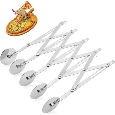 Roulette a Pizza, 5-Roues Coupe-Pizza Rouleau de Pâte, Matériau en Acier Inoxydable, pour Pizzas, de la Pâte à Pâtes, des Biscuits et des Crêpes (1/5)