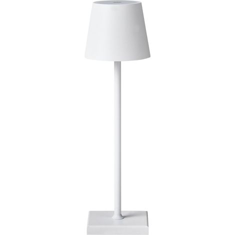 Kabellose LED Tischlampe BACEIRO mit Dimmer Metall Weiß