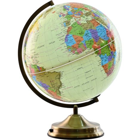Globo Terraqueo Pvc 33X32X42 Con Luz Dorado (1/5)