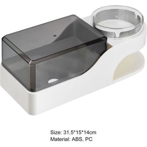 Porte-Rouleau Wc - Distributeur Papier Hygienique Mural - Avec Bec De Coupure - Translucide - 31,5 X 15 X 14 Cm - 1 Unite (1/4)