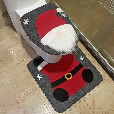Housse de siège de toilette en forme de gnome de Noël, décoration mignonne pour les fêtes de fin d'année (1/4)