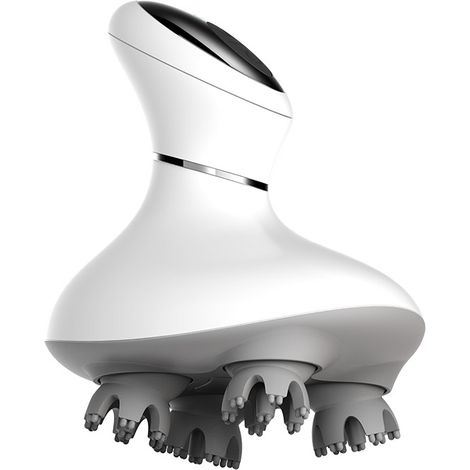 Hoofdmassager, hoofdtherapie voor stressverlichting, elektrische meridiaanborstel, waterdichte, handzame, knedende hoofdhuidmassager