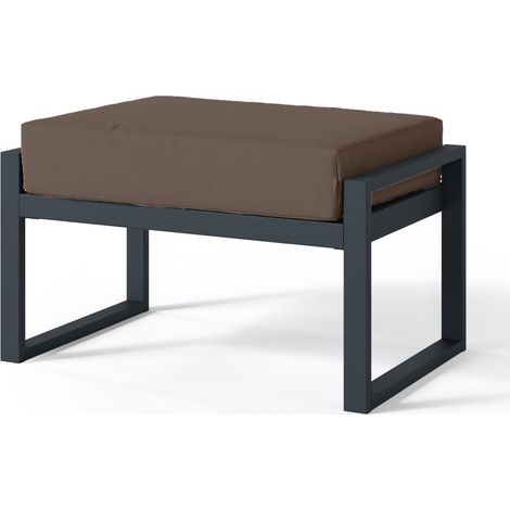 Selsey Dywilly Gartenhocker mit wasserabweisendem Stoff, Braun/Schwarz (1/4)