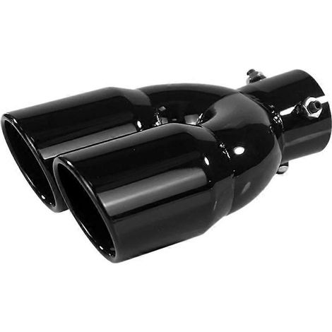 Silencieux d'échappement universel en acier inoxydable pour voiture, sortie d'échappement double oblique 73-76 mm (1/5)