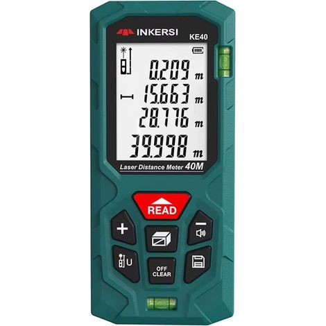Télémètre laser numérique avec roulette digitale, haute précision, mesure distance / surface / volume – portée 50 m (1/5)