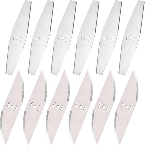 Lot de 12 lames de rechange en métal pour débroussailleuse électrique, lames en métal pour coupe-bordure, accessoires de lame de rechange pour débroussailleuse (appareils 24 V) (1/5)