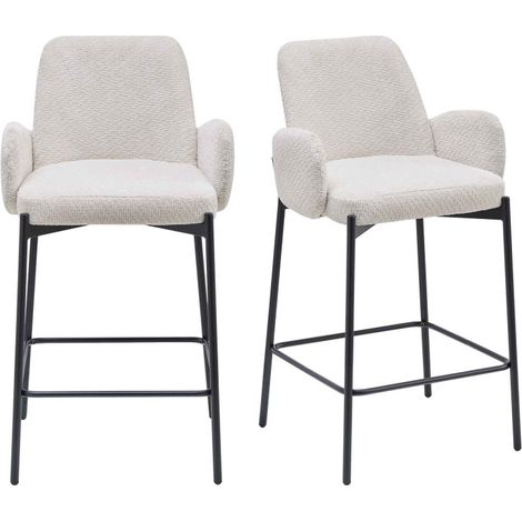 ALEX-Fauteuil de bar en tissu Ikon Coloris Lin (x2) (1/5)