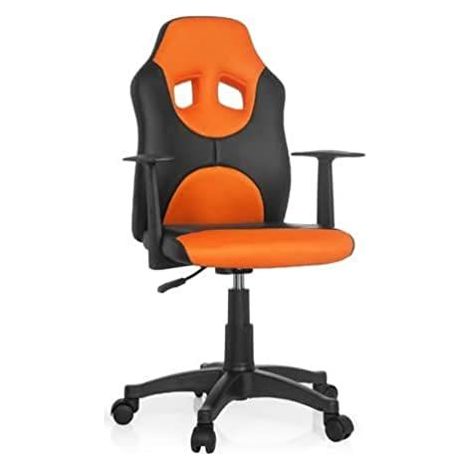 Chaise de bureau / Siège pivotant KID GAME AL noir/orange hjh OFFICE
