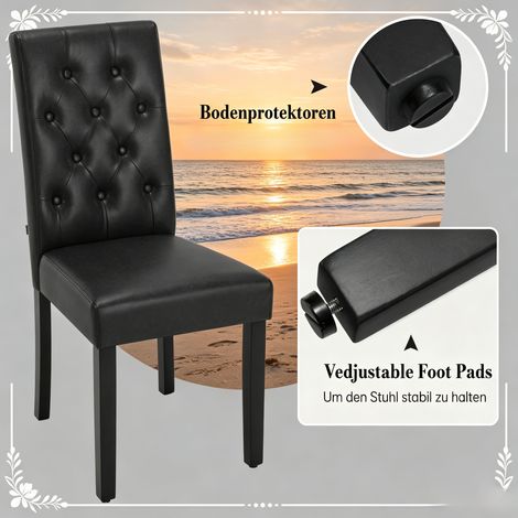 Fauteuil confortable, chaise salle à manger dossier haut, siège bureau, chaise réunion, fauteuil relax (lot de 2 chaises uniquement). (1/5)