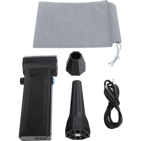 Soffiatore d'aria elettrico professionale, 140.000 giri/minuto, potente, ricaricabile, portatile, turbo, per tastiere di computer, esterni, auto, casa, nero (1/5)