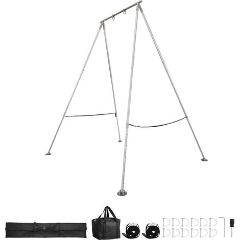Mophorn Soporte para Yoga Aéreo con Estructura Triangular, Capacidad de Carga de 140,6 kg, Fabricado en Aleación de Aluminio, con Patas Ajustables en Altura, Dimensiones de 3200 x 2780 x 3480 mm (1/5)