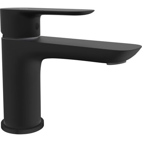 Grifo de lavabo con mezclador monomando Cassio Negro caño bajo (1/2)