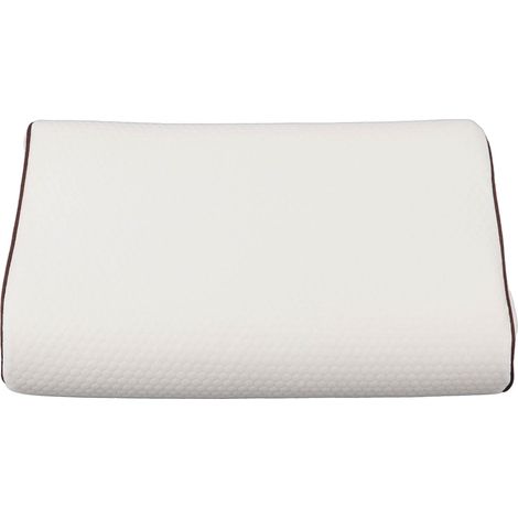 Oreiller mémoire de forme antidouleur, densité élevée, lente récupération, soutien cervical ondulé pour dormeurs sur le côté, dos et ventre, couleur blanc café avec bordure, hauteur 8-10 cm (3,1-3,9 p (1/5)