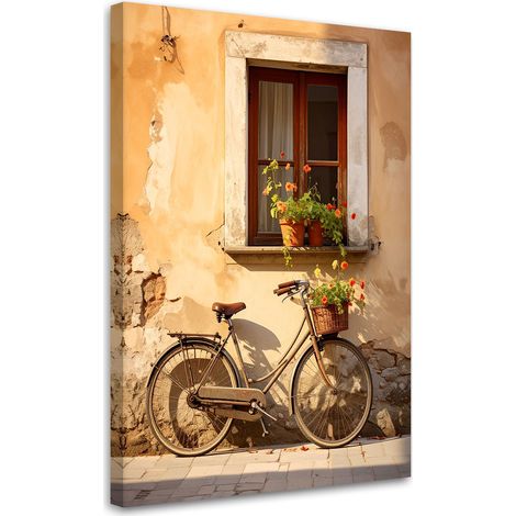 Leinwandbild Italien Toskana Haus Straße und altes Fahrrad 30x45 (1/5)