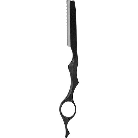 Rasoir à effiler cheveux professionnel, coupe dégradée et texturisante, lame de rasage coiffure homme femme, finition précise, noir, outil de coiffage barbier (1/5)
