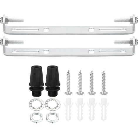 125mm Support de Fixation Plafonnier, 2 Ensemble Lumière Luminaire Montage Support Plaque Acier Barre Transversale pour suspensions Mur Lumière, avec Vis Rondelle Écrou Trousse (1/5)
