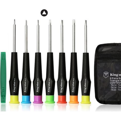 8 pièces tournevis à tête triangulaire set pour jouet électronique, ensemble de tournevis triangle magnétique pour série réparation batterie démontage (1/5)