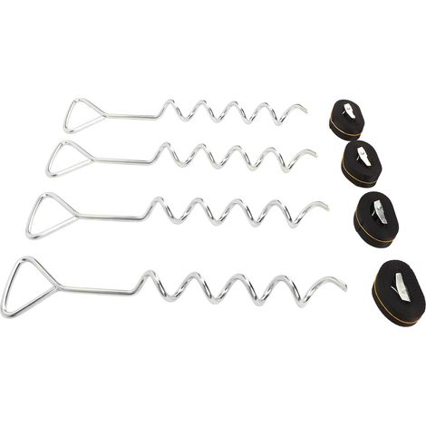 Kit d'ancrage pour trampoline : ancrage en spirale d'acier robuste en forme de tire-bouchon pour trampoline d'extérieur (1/5)