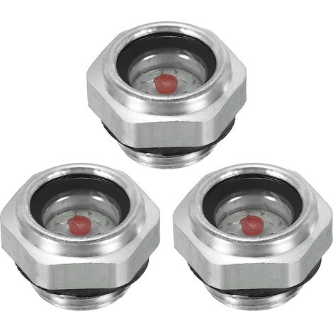 Lot de 3 jauges de niveau d'huile pour compresseurs d'air, filetage mâle M16 x 1,5, alliage d'aluminium. (1/5)