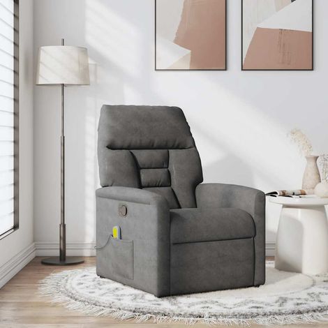 Maison Exclusive - Massagesessel Dunkelgrau Mikrofasergewebe