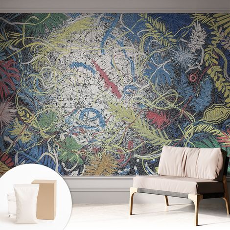 Carta Da Parati Non Tessuto - Decorazione Da Muro - Traspirante - Con Motivo - Per Camera Da Letto Cucina Spirali di piante 312x219 cm (1/5)