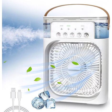 Portable air conditioner fan, 3-in-1 upgraded with water tank, personal evaporative air cooler, 1/2/3 hour timer (1/5)