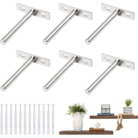 Support Etagere Invisible, 100 mm Supports Étagères Flottante en Fer Solide Tablette Flottante Support Charge Lourde pour Montage Mural Meubles d'Armoire. (1/5)