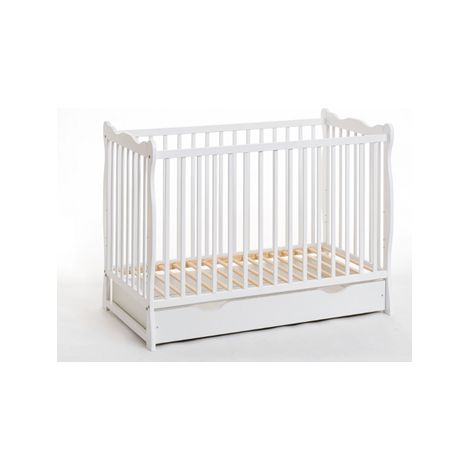 Lit bébé en bois avec matelas - Berceau Ala plus - L 124 cm x P 71 cm x H 85 cm - Livraison gratuite (1/2)