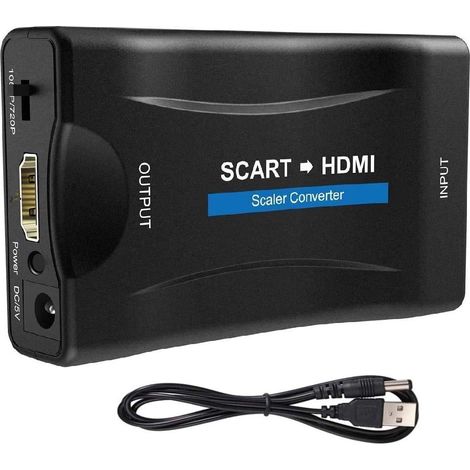 Adaptateur Convertit Entrée Péritel Analogique en Sortie HDMI Vidéo Audio 720p/1080p Pour Projecteur Moniteur HDTV STB VHS Xbox PS3 Sky Blu-ray DVD