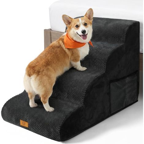 Hundetreppe mit 4 Stufen, 30D-Schaumstoff, abnehmbarem Bezug, rutschfest, Schlafsofa (1/5)
