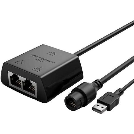 Adaptateur/répartiteur de câble réseau avec connecteur RJ45 femelle 1 à 2 ports - Section B (1/4)