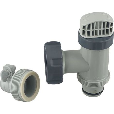 Adaptateur de tuyau type B avec vanne à piston - Pour piscine hors-sol Intex et filtre à sable (1/5)
