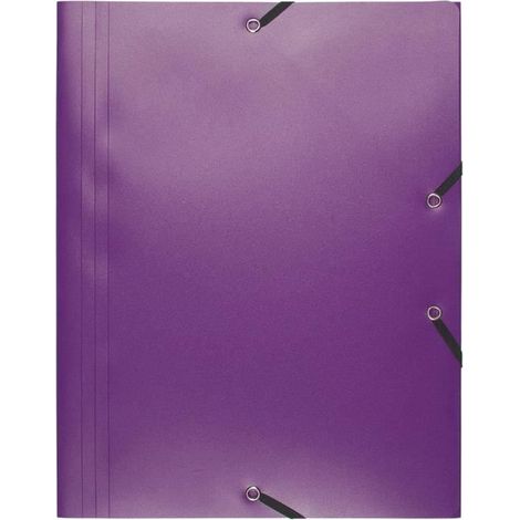 EXACOMPTA Chemise à élastique 3 rabats A4 Polypropylène 4x10e Mauve