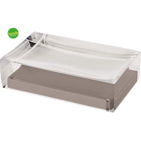 Portasapone da appoggio Gedy serie rainbow tortora
