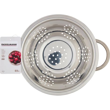 Passoire Ø 20 cm pour égoutter la pâte, le riz, les légumes, le matériau en acier inoxydable avec base d'appui, passe au lave-vaisselle, dimensions Ø 20 x 9,5 cm