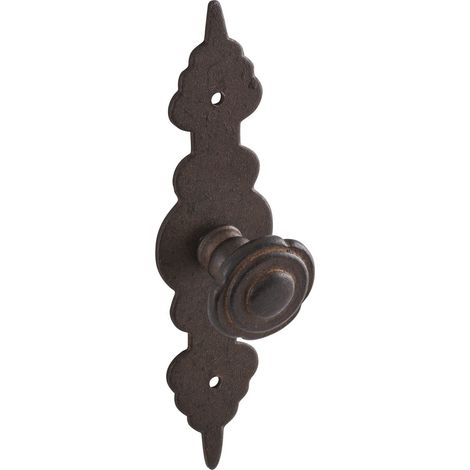 Bouton de meuble à carreaux Ø 27 mm – Bouton de placard avec signe rouillé 28 x 120 mm – Poignée antique pour meubles, fer antique