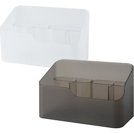 Organizzatore per trucchi - Porta pennelli cosmetici - 2 pezzi - Trasparente (1/5)