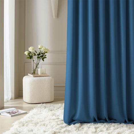 1 Pièce Rideau, Œillets Acier Inoxydable, Tissu Dense Mat, 180x250 cm, Salon Chambre