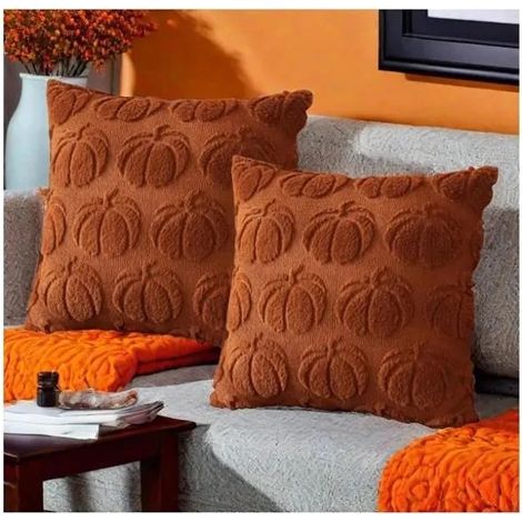 Lot de 2Générique Deco Automne Housse Coussin Automne, Citrouille Housse de Coussin 45x45 cm Pumpkin Decoration M HOUSSE DE COUSSIN (1/4)