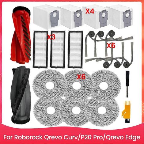 Kit d'accessoires pour aspirateur robot Qrevo Curv/P20 Pro/Qrevo Edge : brosse latérale principale, filtres HEPA, sacs de nettoyage. (1/5)